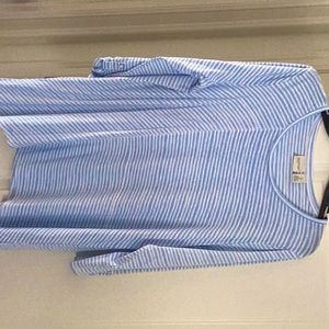 Very cute blue and white striped Chicos Zenergy top, size 2